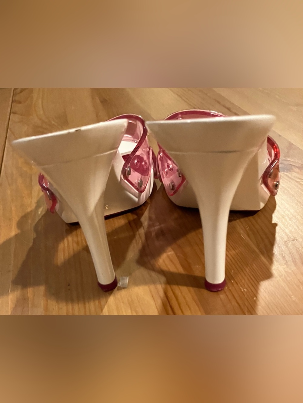 EUC RARE Christian Dior Clear Red/White Logo Slide Mules John Galiano Sz 37/7 - Picture 6 of 13